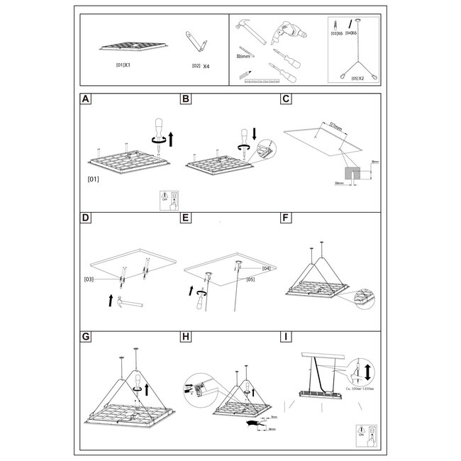 LED-Panel-Aufhängeset