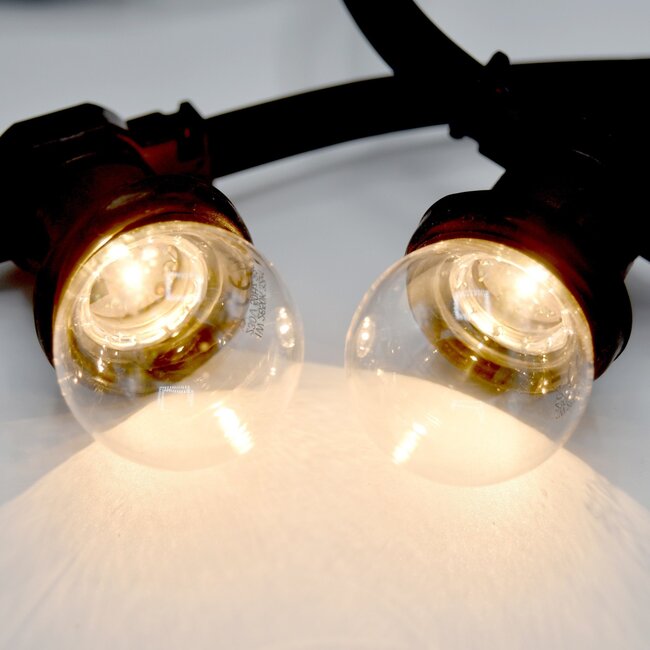 Ampoules guinguette LED blanc chaud avec lentille, enveloppe transparente, Ø45