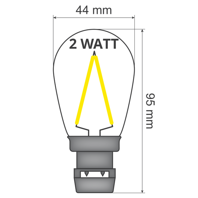Ampoule à piquer - filament 2W, dimmable