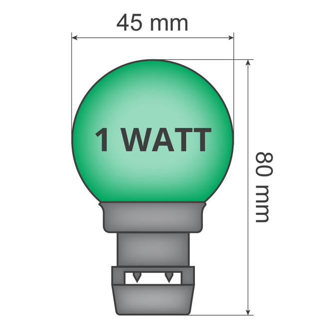 Ampoule à piquer verte (sans douille E27)