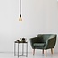 Suspension à cordon moderne noir mat incl. ampoule spirale horizontale 5W, verre ambré, 1800K, Ø95 mm