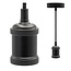 Suspension à cordon moderne noir mat incl. ampoule XXXL 8,5W à 10W, verre ambré, 2000 K, Ø200 mm
