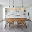 Suspension à cordon moderne noir brillant incl. ampoule XXXL 8,5W à 10W, verre ambré, 2000 K, Ø200 mm