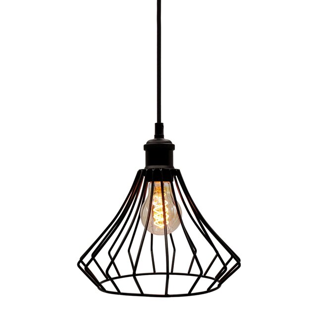 Lampe suspendue Kiki avec lampe à spirale 5W, verre ambré, 1800K, Ø60
