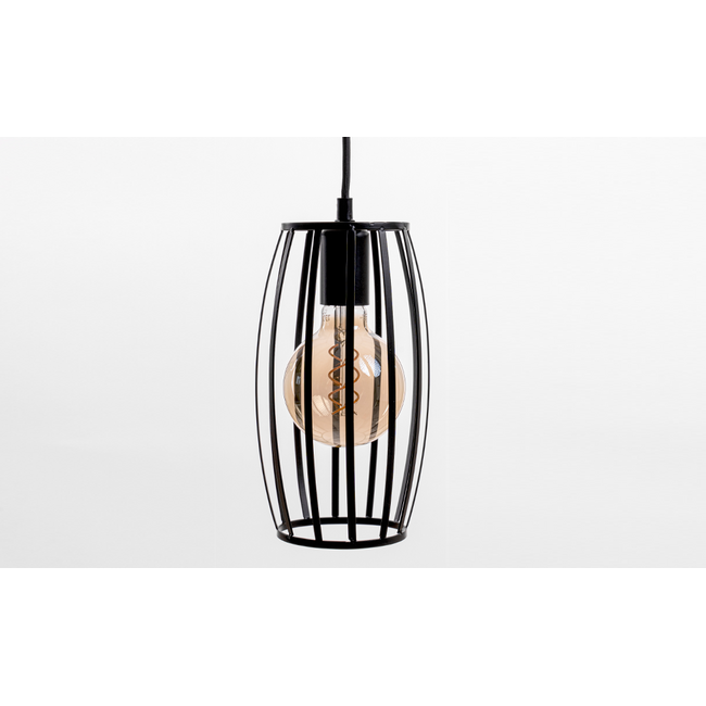 Lampe suspendue Maya avec lampe spirale 5W, verre ambré, 1800K, Ø95