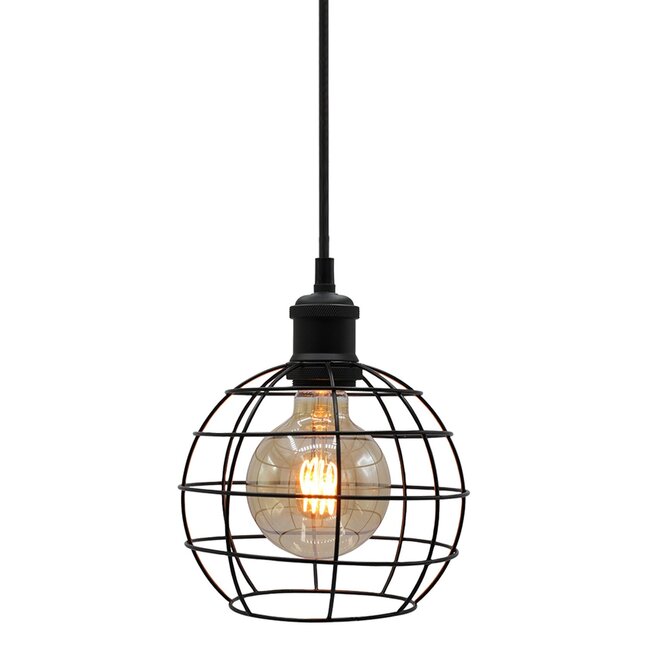 Suspension Hugo incl. ampoule spirale 5W, verre ambré, 1800K, Ø95