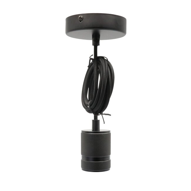 Pendentif industriel noir mat