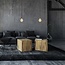 Suspension à cordon moderne noir brillant incl. ampoule XL 5W, verre ambré, 1800 K, Ø95 mm