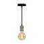 Lampe suspendue en argent avec ampoule XL 5W, verre ambré, 1800K, Ø95