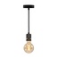 Lampe suspendue noire brillante avec lampe XL 5W, verre ambré, 1800K, Ø95