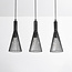 Lampe suspendue industrielle en métal noir 3 lumières - Sofia