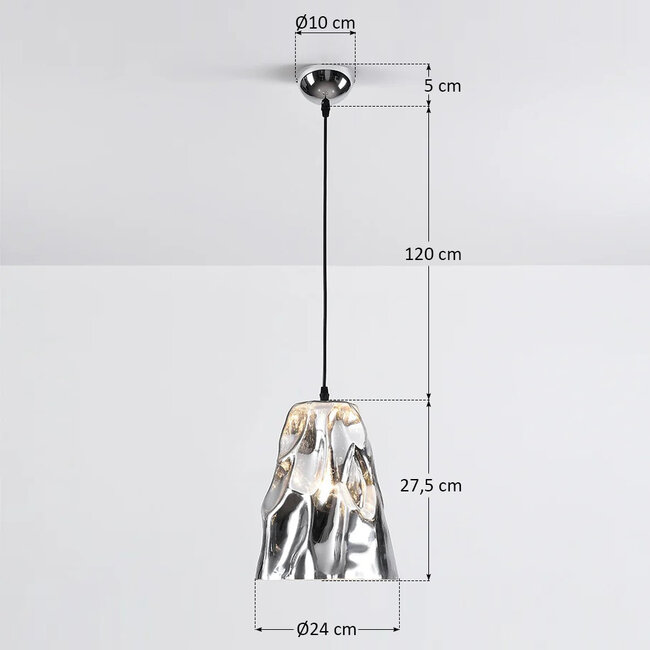 Lampe suspendue design du chrome - Napoli