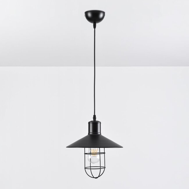 Suspension industrielle Kiev en acier noir