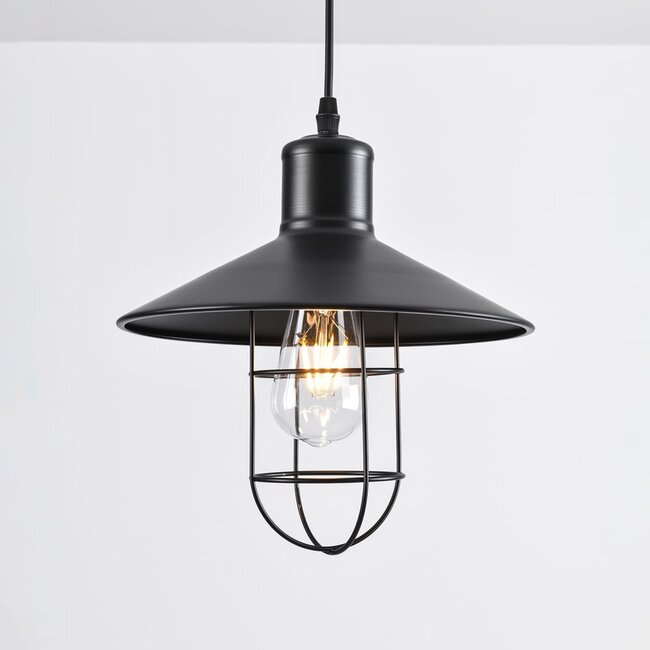 Suspension industrielle Kiev en acier noir