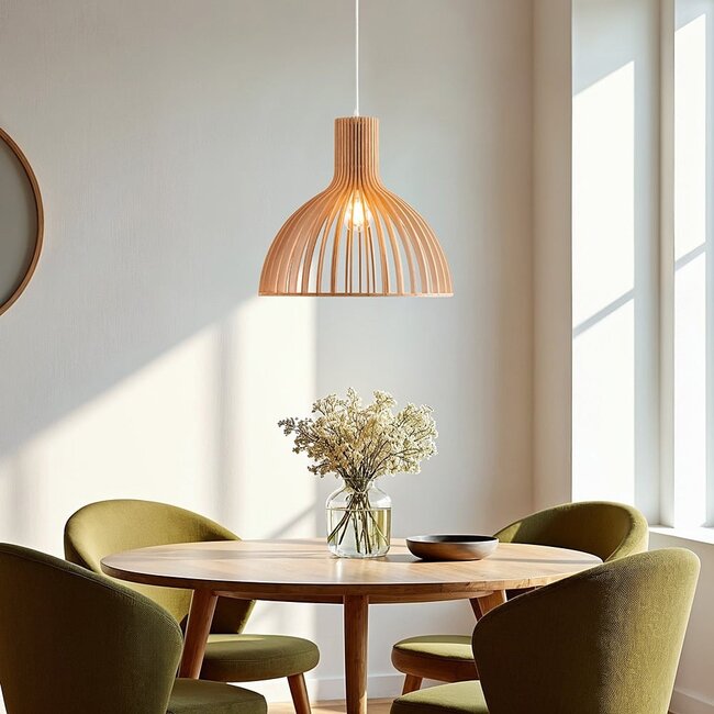 Lampe suspendue de style rustique en bois naturel - Bali