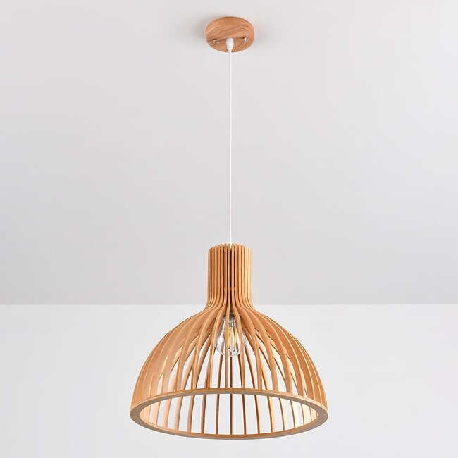 Lampe suspendue de style rustique en bois naturel - Bali