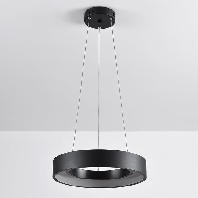 Suspension moderne Roundy en métal noir mat
