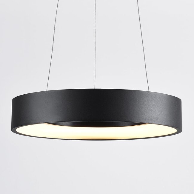 Lampe suspendue moderne en métal noir - Roundy (lampe intégrée)