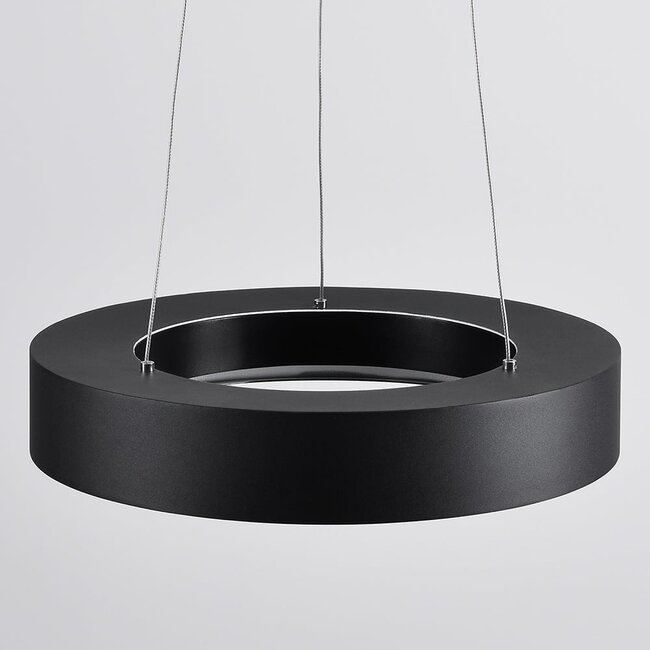 Suspension moderne Roundy en métal noir mat