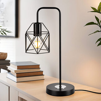 Lampe de table industrielle en métal noir - Pérou