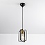 Lampe suspendue industrielle noire avec or - Pisa
