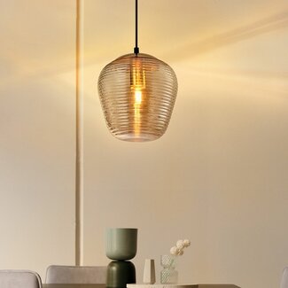 Lampe suspendue design en verre ambré - Le Caire