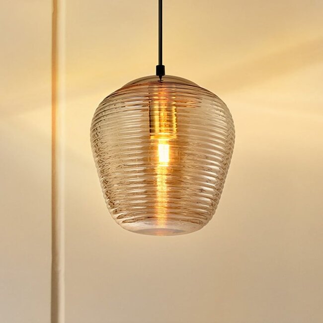 Lampe suspendue design en verre ambré - Le Caire
