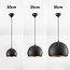 Lampe suspendue moderne ronde noire avec or - Goldy