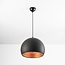 Suspension ronde moderne Goldy noire et dorée