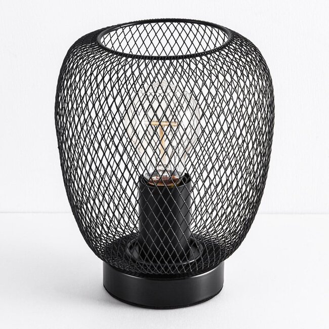 Lampe de table industrielle noire avec construction en métal - Prison