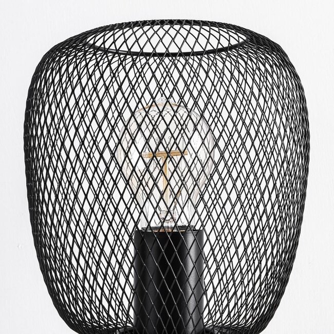 Lampe de table industrielle noire avec construction en métal - Prison