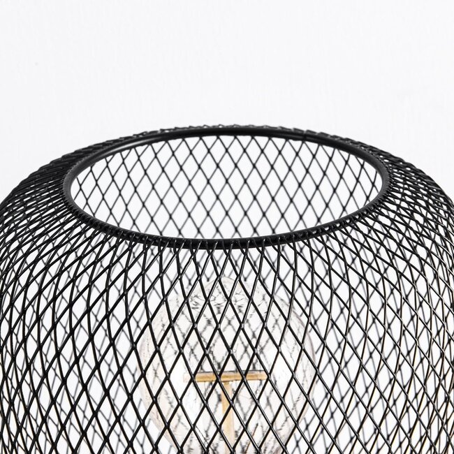 Lampe de table industrielle noire avec construction en métal - Prison