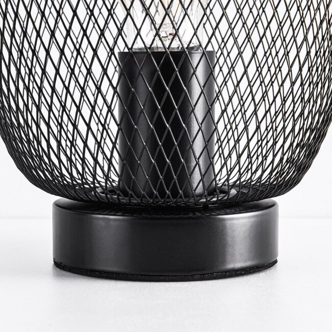 Lampe de table industrielle noire avec construction en métal - Prison