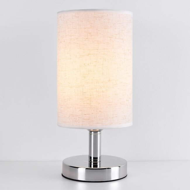 Lampe de table classique en métal avec abat-jour en tissu - Utrecht