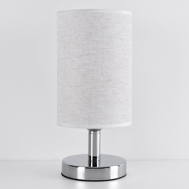 Lampe de table classique en métal avec abat-jour en tissu - Utrecht