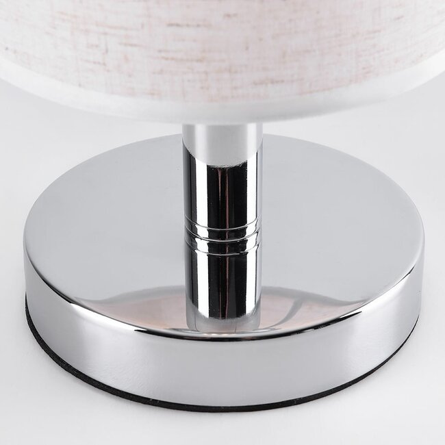 Lampe de table classique en métal avec abat-jour en tissu - Utrecht