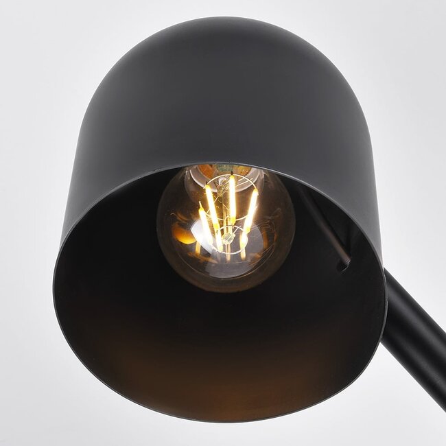 Lampe de table moderne noire avec bois - Spy