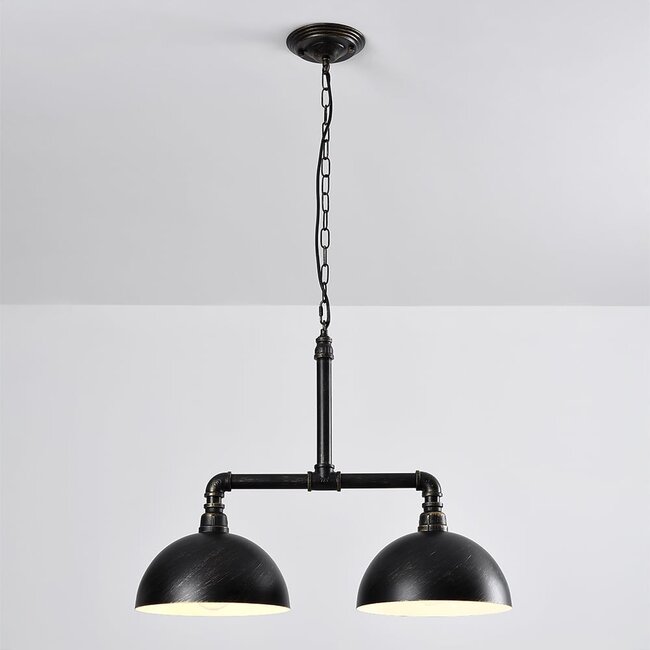 Suspension industrielle Libra noire et bronze
