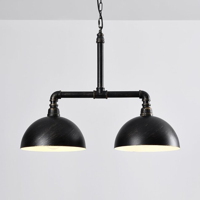 Suspension industrielle Libra noire et bronze