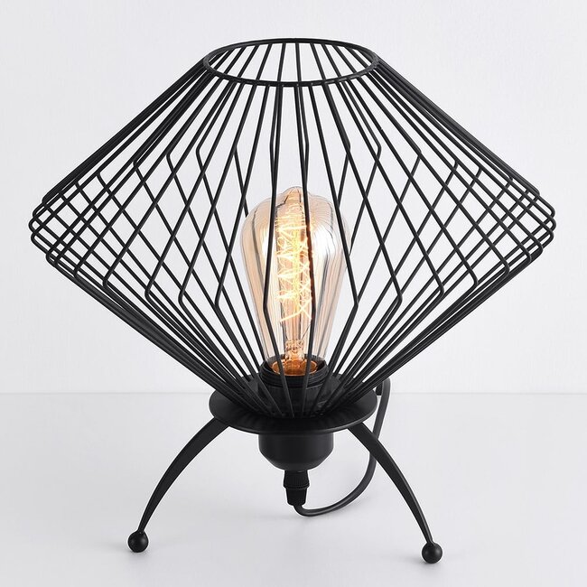 Lampe de table industrielle Spider en métal noir