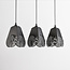 Suspension design Brussels 3 lumières noire