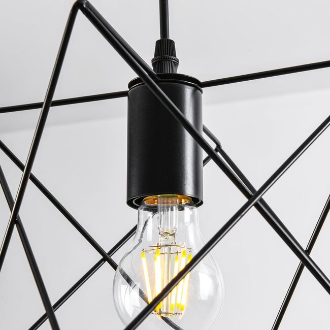 Suspension industrielle Star en métal noir
