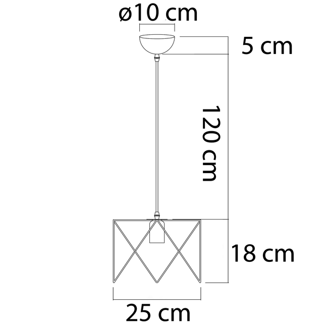 Lampe suspendue industrielle en métal noir - Star
