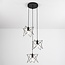 Suspension industrielle Star 3 lumières en métal noir