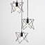 Suspension industrielle Star 3 lumières en métal noir
