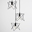 Suspension industrielle Star 3 lumières en métal noir