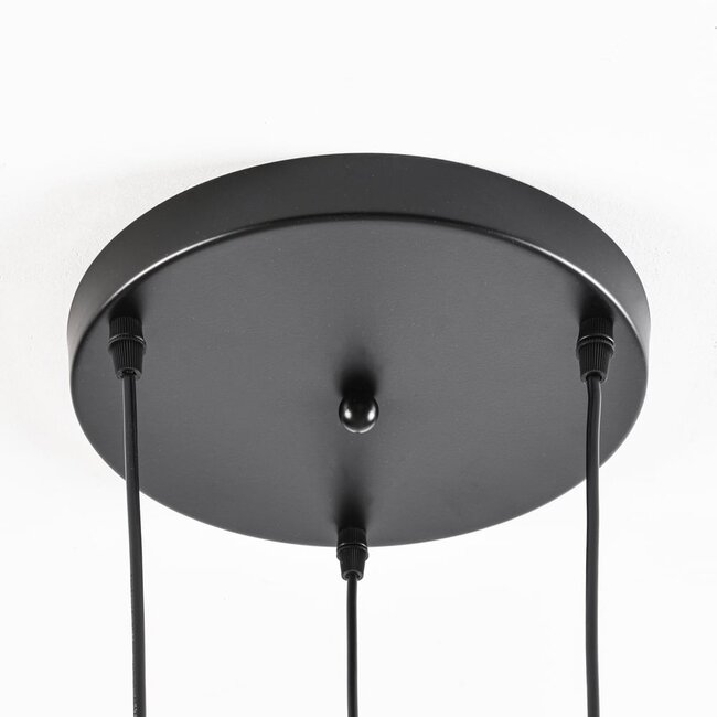 Suspension industrielle Star 3 lumières en métal noir