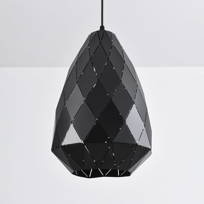 Lampe suspendue design noir brillant deco - Jupiter