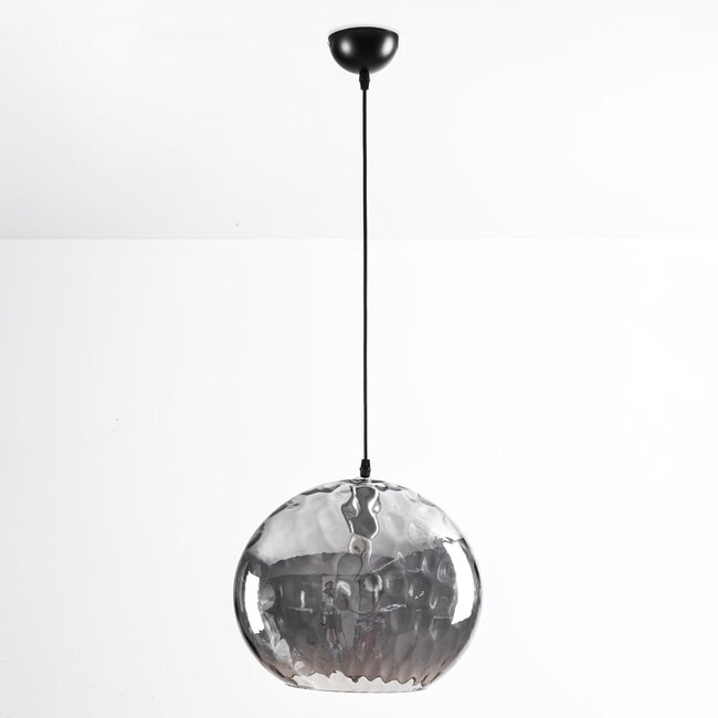 Suspension design Palermo - verre fumé ovale