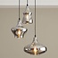 Suspension design Bari 3 lumières en verre chromé
